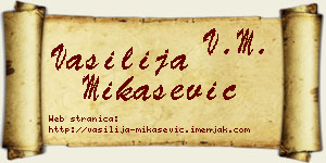 Vasilija Mikašević vizit kartica